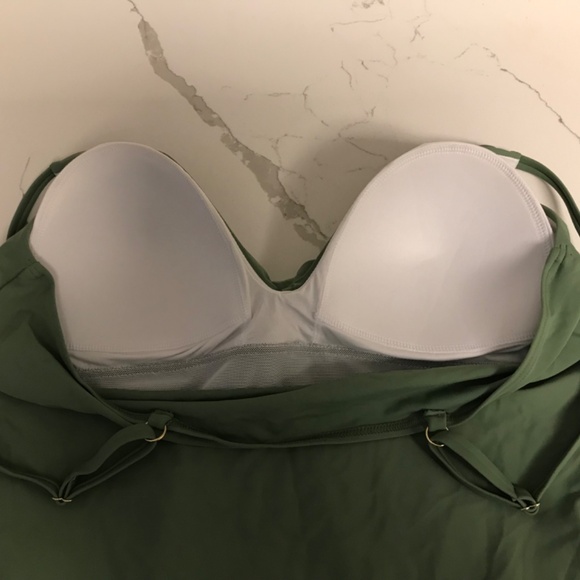Tankini Swimsuit top Women’s XXL Olive Green NWOT - Picture 3 of 8